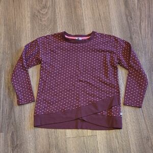 Talbots Maroon and Pink Polka Dot Top